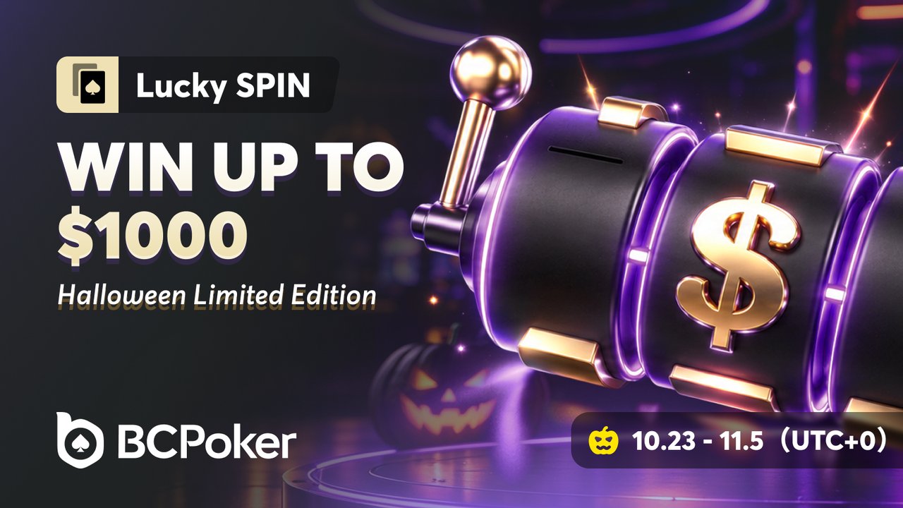 BCPoker Lucky Spin Halloween Limited Edition: win up to $1,000