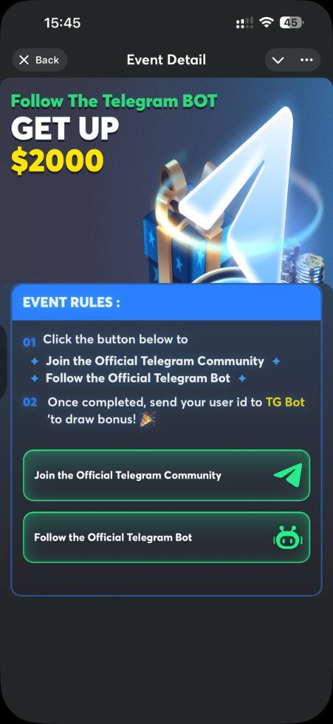 BCPoker Telegram event: follow the bot and draw up to $2,000