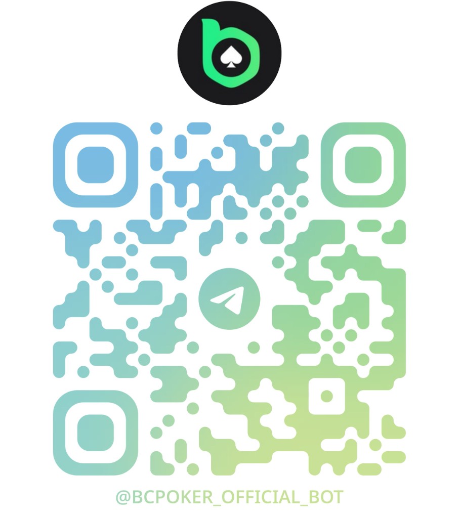 QR code for BCPoker official Telegram bot @bcpoker_official_bot